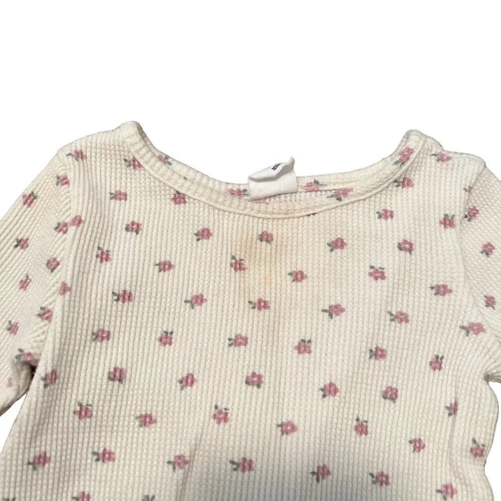 Baby Gap Thermal Top Cream Pink Floral